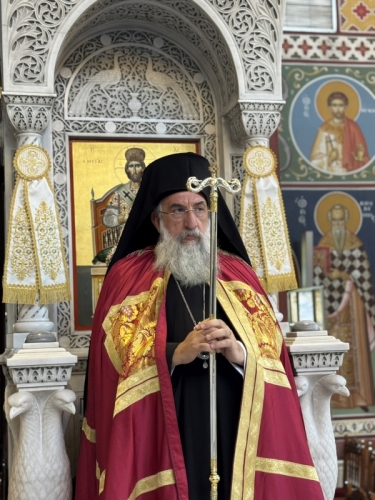 Ο Αρχιεπίσκοπος Κρήτης Ευγένιος στον Ιερό Μητροπολιτικό Ναό Αγίου Αχιλλίου Λάρισας.
